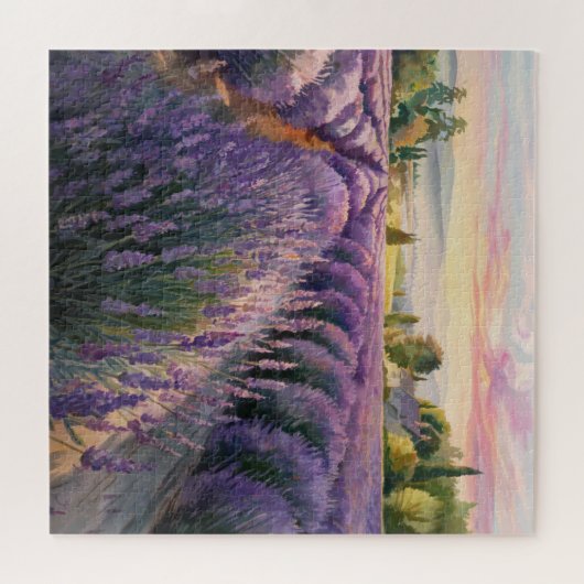 Rustig ontspannen lavendellandschap legpuzzel (Horizontaal)