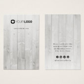 Rustig, op maat gemaakt logo van wit hout visitekaartje (Voorkant /achterkant)