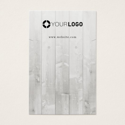 Rustig, op maat gemaakt logo van wit hout visitekaartje (Voorkant)