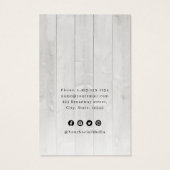 Rustig, op maat gemaakt logo van wit hout visitekaartje (Achterkant)