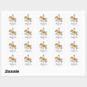 Rustig paardrijden vierkante sticker (Vel)