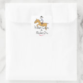 Rustig paardrijden vierkante sticker (Tas)