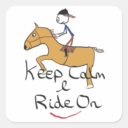 Rustig paardrijden vierkante sticker (Voorkant)