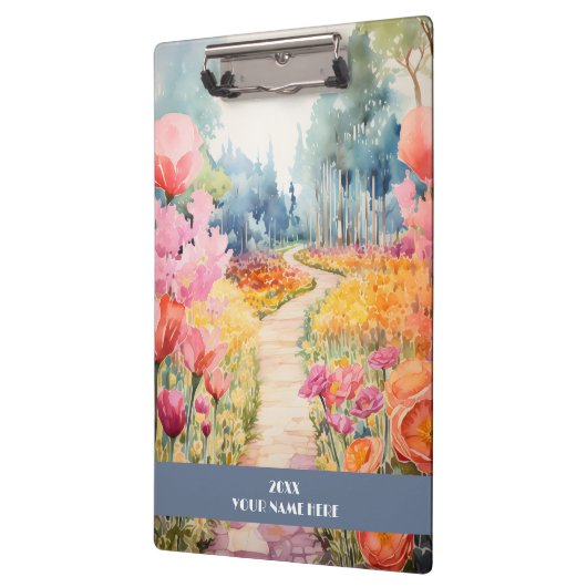 Rustig pad door bloembos klembord (Links)