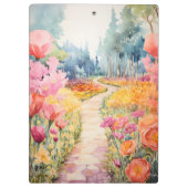 Rustig pad door bloembos klembord (Achterkant)