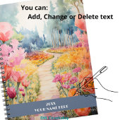 Rustig pad door bloembos notitieboek