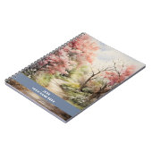 Rustig pad door roze bos notitieboek (Linkerzijde)