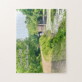 Rustig pad naast het kanaal legpuzzel