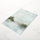 Rustig Pastel Watercolor Landschap Folie Uitnodiging (Gedraaid)