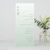 Rustig Pastelgroen Elegant Huwelijksmenu Menu (Staand voorkant)