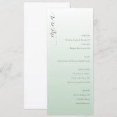 Rustig Pastelgroen Elegant Huwelijksmenu Menu (Voorkant / Achterkant)