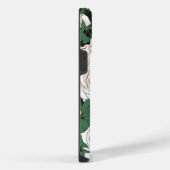 Rustig patroon van witte roos iPhone hoesje (Rechterkant)