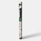 Rustig patroon van witte roos iPhone hoesje (Linkerkant)