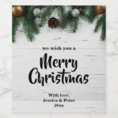 Rustig Prettig kerstfeest dennenboom Wijnlabel Wijn Etiket (Enkel label)