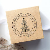 Rustig Prettig Kerstfeest Dennengewas Rubberstempel