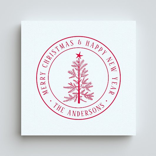 Rustig Prettig Kerstfeest Dennengewas Rubberstempel