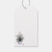 Rustig Prettig Kerstmis Aquarel Boom Vakantie Cadeaulabel (Achterkant)