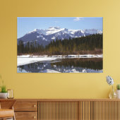 Rustig reflecteren in Vermilion Lakes, Alberta Canvas Afdruk (Insitu (Woonkamer))