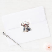 Rustig Rendier Kerstmis, op maat Vierkante Sticker (Envelop)