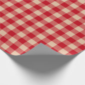 rustig rood-beige buffelpatroon cadeaupapier (Hoek)
