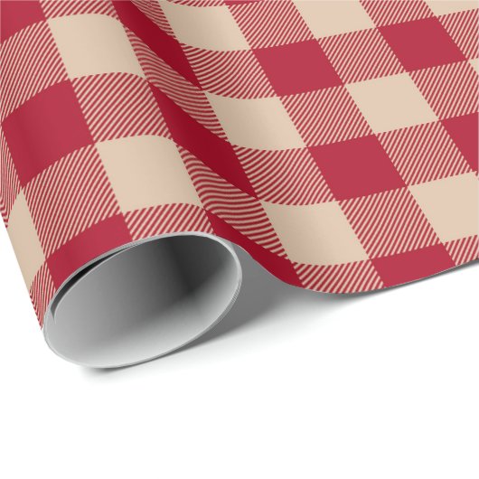  rustig rood-beige buffelpatroon cadeaupapier (Rol Hoek)