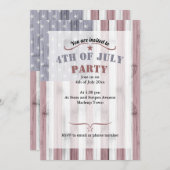 Rustig Rood Wit Blauw Hout VS Vlag Amerika 4 Juli Kaart (Voorkant / Achterkant)