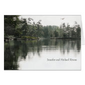 Rustig rustiek meer evergreens bruiloft dank u (Voorkant Horizontaal)