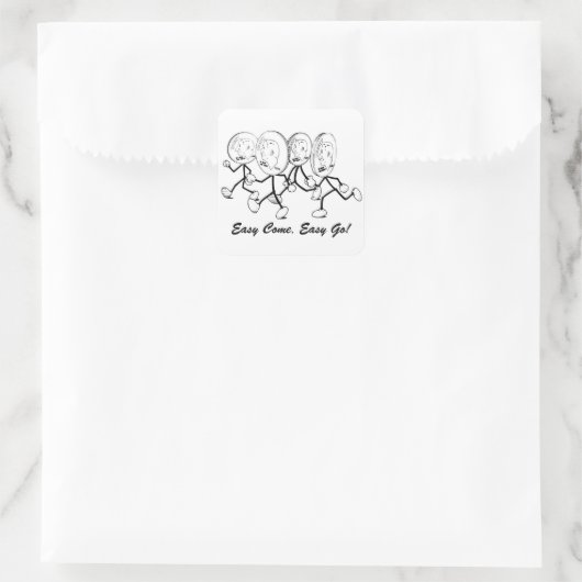 Rustig, rustig aan! vierkante sticker (Tas)