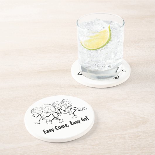 Rustig, rustig aan! zandsteen onderzetter (Zijkant)