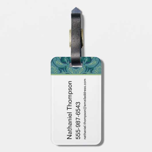 Rustig Safari wandtapijtpatroon - de witte lotus Bagagelabel (Achterkant verticaal)