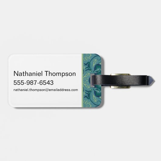 Rustig Safari wandtapijtpatroon - de witte lotus Bagagelabel (Achterkant horizontaal)