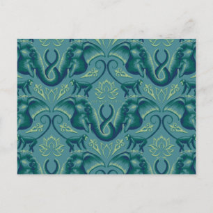 Rustig Safari wandtapijtpatroon - de witte lotus Briefkaart