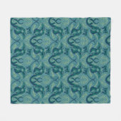 Rustig Safari wandtapijtpatroon - de witte lotus Fleece Deken (Voorkant (Horizontaal))