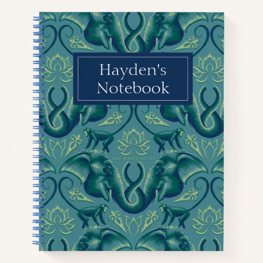 Rustig Safari wandtapijtpatroon - de witte lotus Notitieboek (Voorkant)