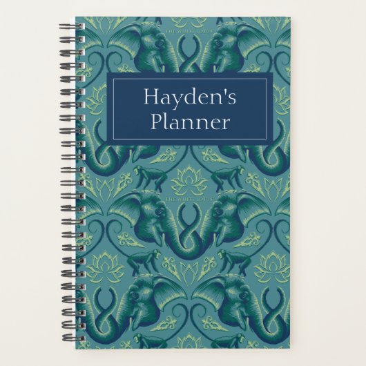 Rustig Safari wandtapijtpatroon - de witte lotus Planner (Voorkant)