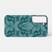 Rustig Safari wandtapijtpatroon - de witte lotus Samsung Galaxy Hoesje (Achterkant horizontaal)