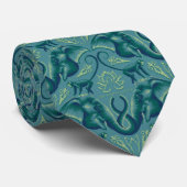 Rustig Safari wandtapijtpatroon - de witte lotus Stropdas (Opgerold)