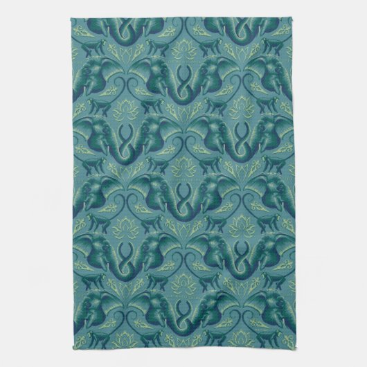 Rustig Safari wandtapijtpatroon - de witte lotus Theedoek (Verticaal)