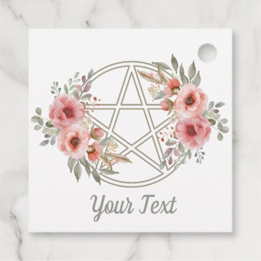 Rustig Sage Bloemen Pentakel Bedankjes Labels (Achterkant)