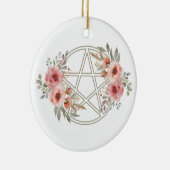 Rustig Sage Bloemen Pentakel Keramisch Ornament (Rechts)