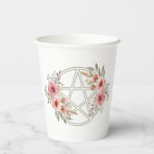 Rustig Sage Bloemen Pentakel Papieren Bekers (Achterkant)