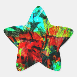 Rustig sinaasappel blauw abstract blauw ster stick ster sticker