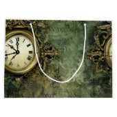Rustig smaragdgroen antiek steampunk groot cadeauzakje (Achterkant)