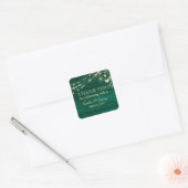 Rustig Smaragdgroen Trouw Bedankt Vierkante Sticker (Envelop)