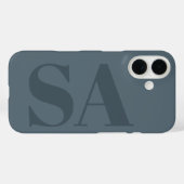 Rustig Stofblauw Aquarel Minimalistisch Modern Case-Mate iPhone Case (Achterkant (horizontaal))