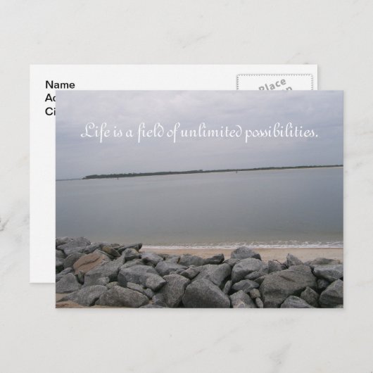 Rustig strand Briefkaart (Voorkant / Achterkant)