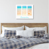 Rustig strand drieluik canvas afdruk (Insitu (Slaapkamer))