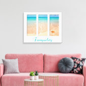 Rustig strand drieluik canvas afdruk (Insitu (Woonkamer))