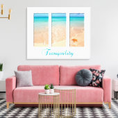 Rustig strand drieluik canvas afdruk (Insitu (Woonkamer))