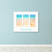 Rustig strand drieluik canvas afdruk (Insitu (Houten vloer))